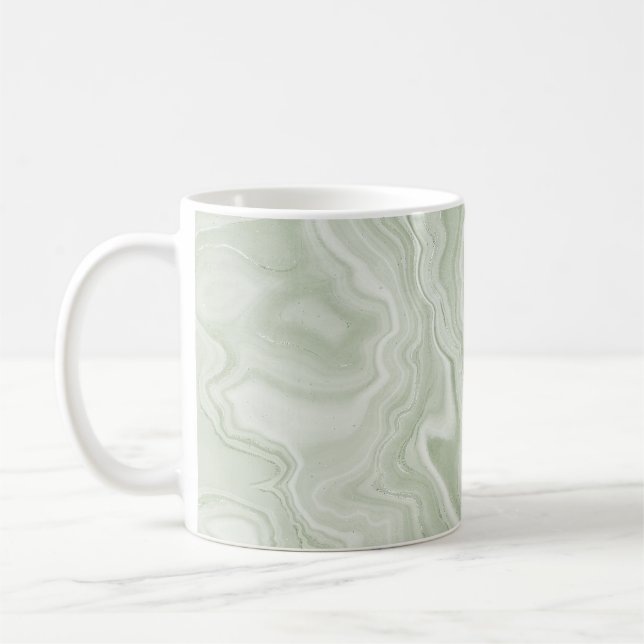 Caneca De Café Sage Green Marble (Esquerda)