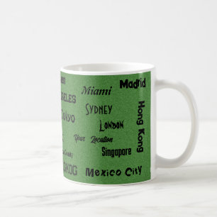 Caneca De Café sage green Mega cidade