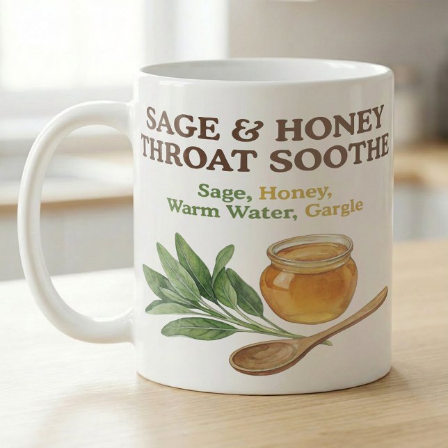 Caneca De Café Sage Honey Throat Comfort Tea Recipe (Criador carregado)