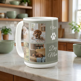 Caneca De Café Sage Verde Mãe de Cachorro Impressão de Pata 8 Fot