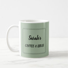 Caneca De Café Sage Verde Moderno Personalizado
