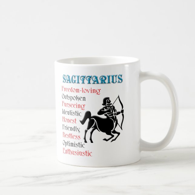 Caneca De Café Sagitário Horoscópio Zodiac Sinal (Direita)