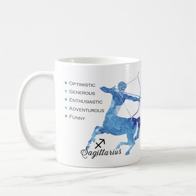 Caneca De Café Sagitário Zodiac Traços (Esquerda)