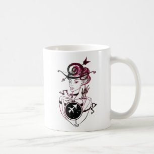 Caneca De Café Sagittarius Art Deco Lady