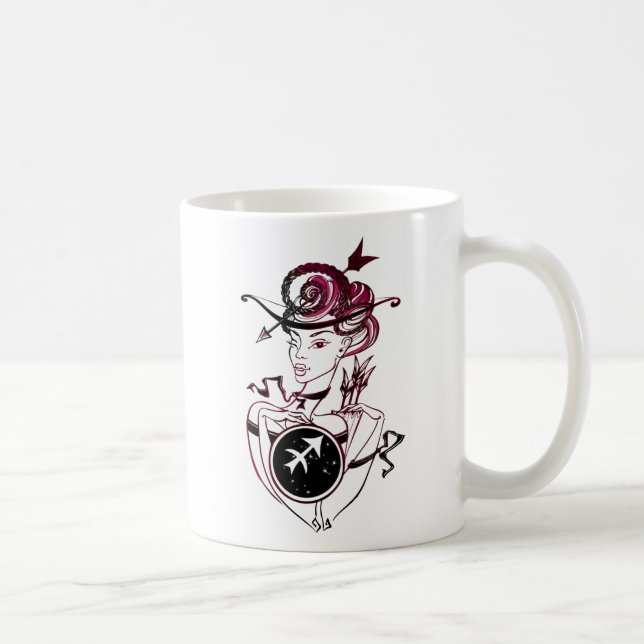 Caneca De Café Sagittarius Art Deco Lady (Direita)