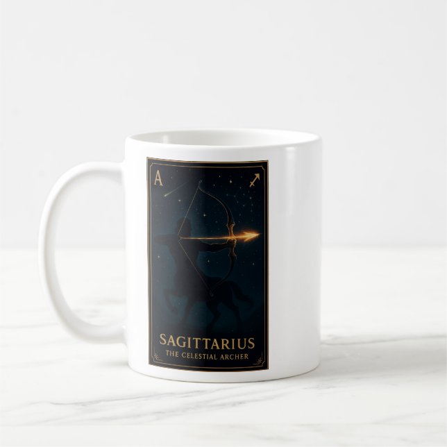 Caneca De Café Sagittarius Zodiac Art – Celestial Archer (Esquerda)