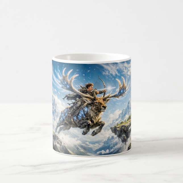 Caneca De Café Sagittarius Zodiac with Warrior Riding a Majestic  (Centro)