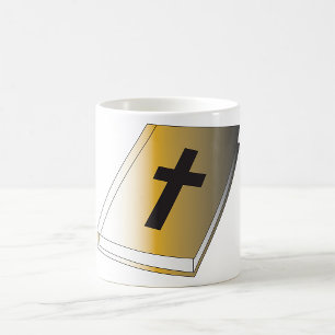 Caneca De Café Sagrada Bíblia Dourada com Bolsa Religiosa Cruz Pr