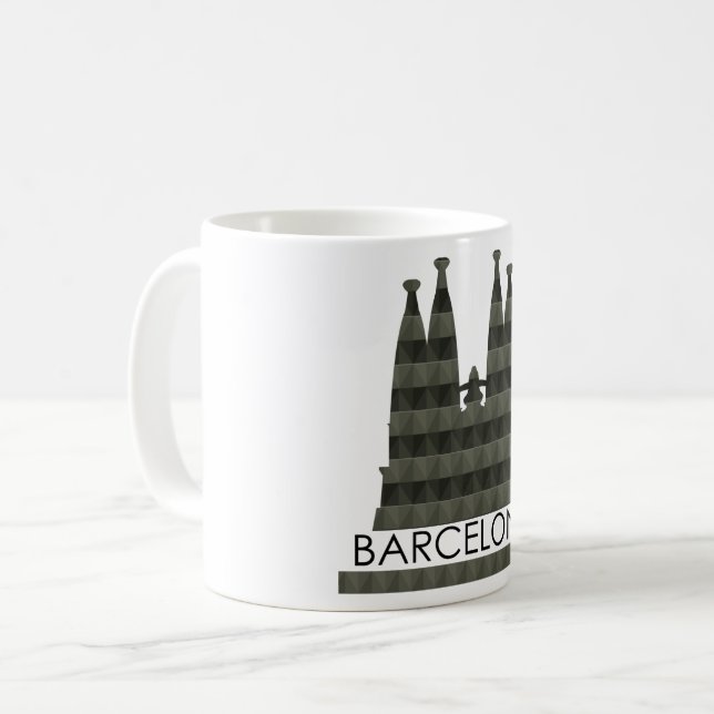 Caneca De Café Sagrada Geométrica Moderna Familia Barcelona Skyli (Frente Esquerda)
