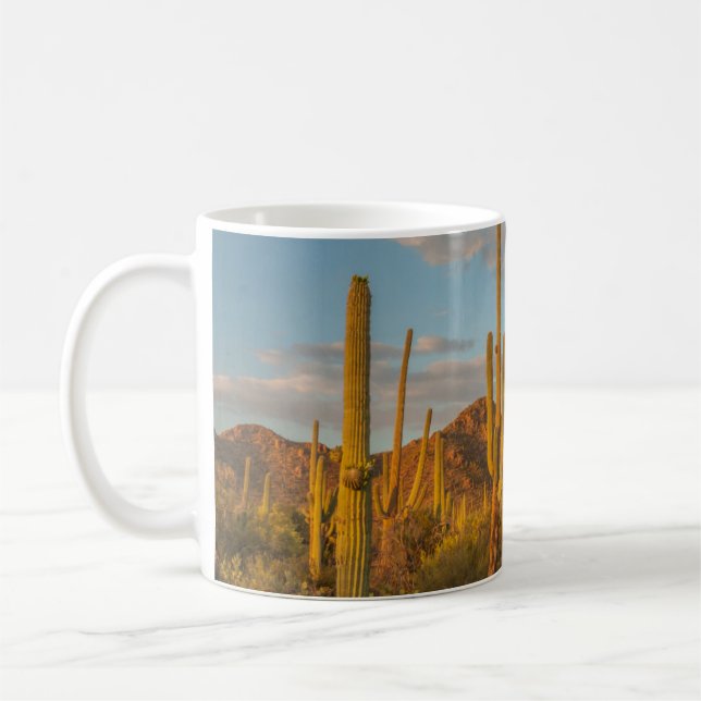 Caneca De Café Saguaro cactus no pôr do sol, Arizona (Esquerda)