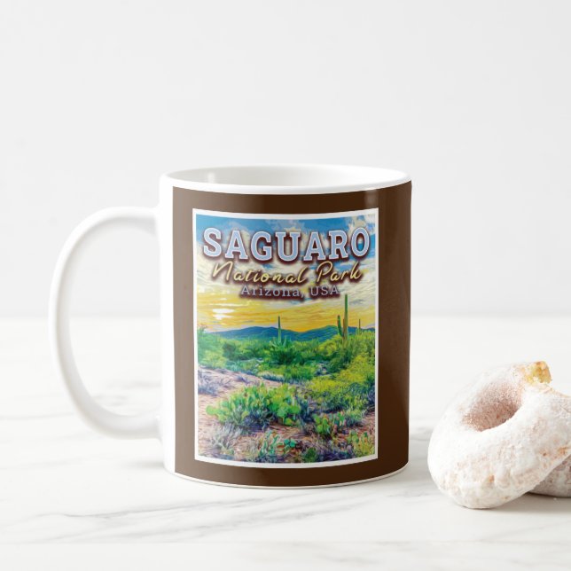 CANECA DE CAFÉ SAGUARO NATIONAL PARK - ESTADOS UNIDOS ARIZONAS (Com Donut)