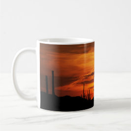 Caneca De Café Saguaros Cênicos ao pôr do sol