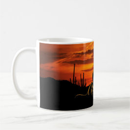 Caneca De Café Saguaros Cênicos de Arizona ao pôr do sol