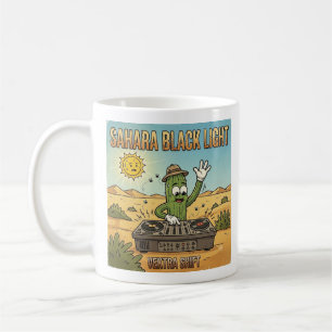 Caneca De Café Sahara Black Light DJ Cactus Cartoon