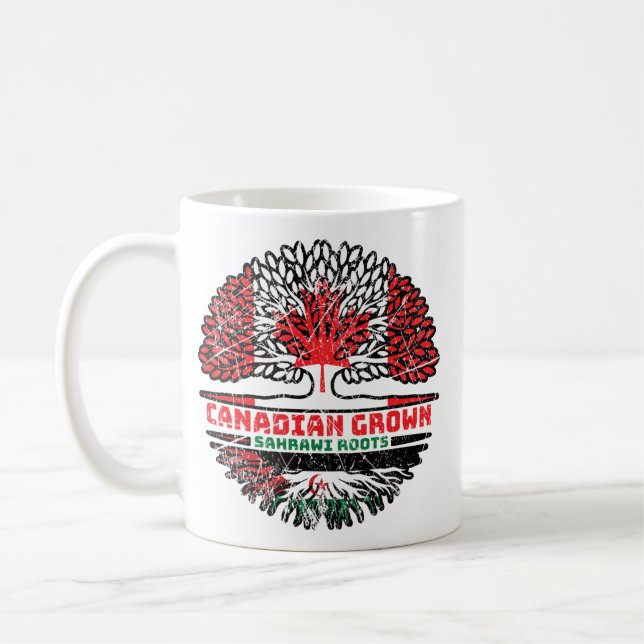Caneca De Café Sahara Ocidental Sahrawi Canadá Raízes de Árvores (Esquerda)