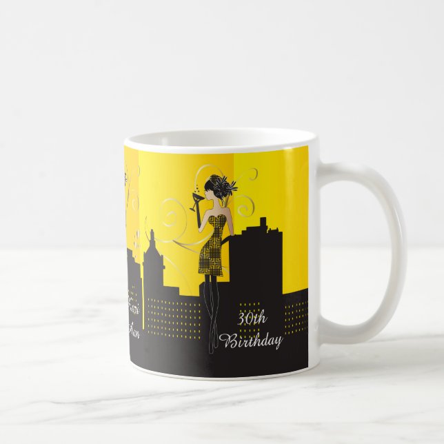 Caneca De Café Saída Noturna das Meninas - Amarelo (Direita)