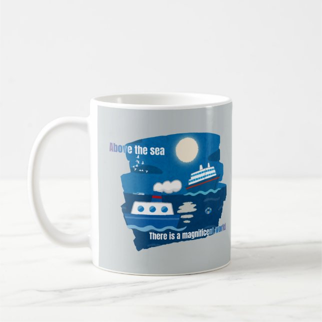 Caneca De Café Sail, Soar, Sonho: O magnífico mundo do mar (Esquerda)