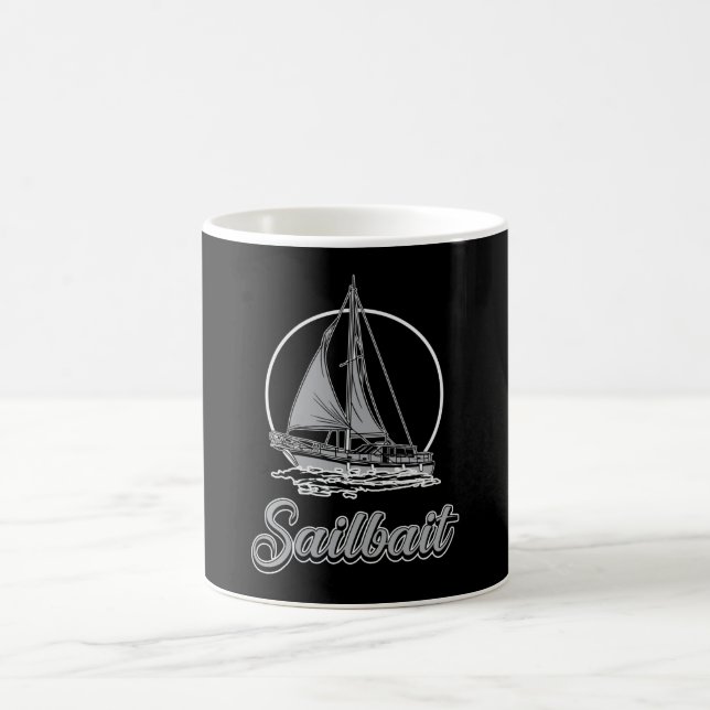 Caneca De Café Sailbait Boat Sailing Barco Yacht Sailboat Engraça (Centro)