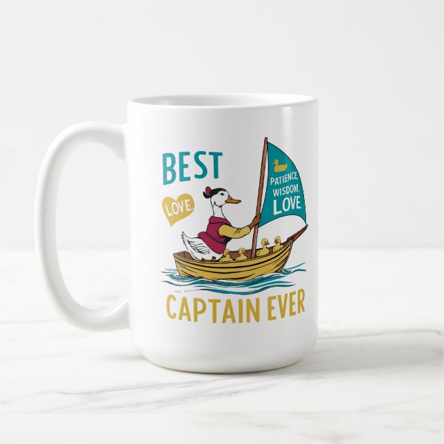 Caneca De Café Sailboat Mama Duck & Babies - Parentalidade Voyage (Esquerda)