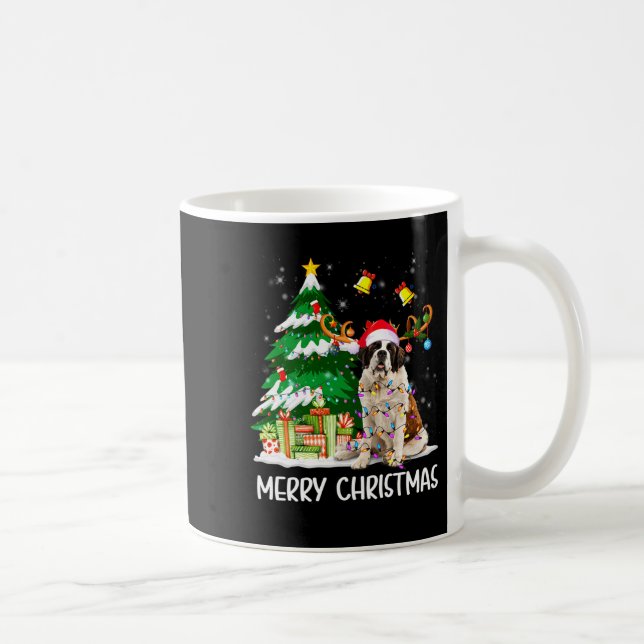 Caneca De Café Saint Bernard Christmas Lights Tree Santa Xmas Paj (Direita)