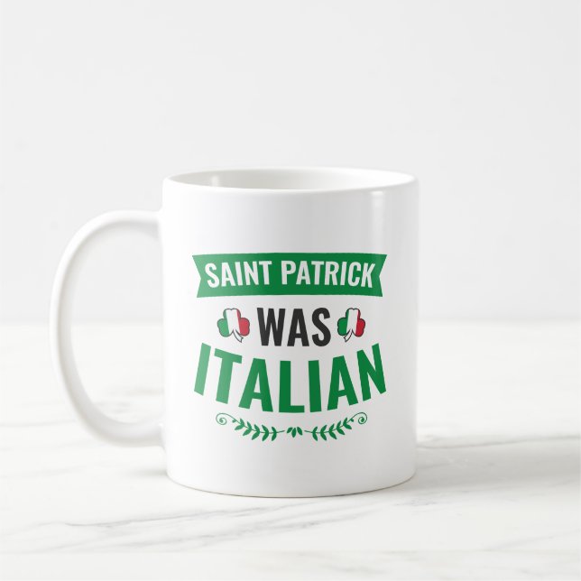Caneca De Café Saint Patrick Era Dia de São Patrício Italiano (Esquerda)