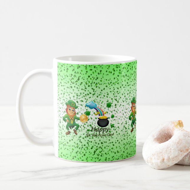 Caneca De Café Saint Patrick's Day Mug Leprechaun (Com Donut)