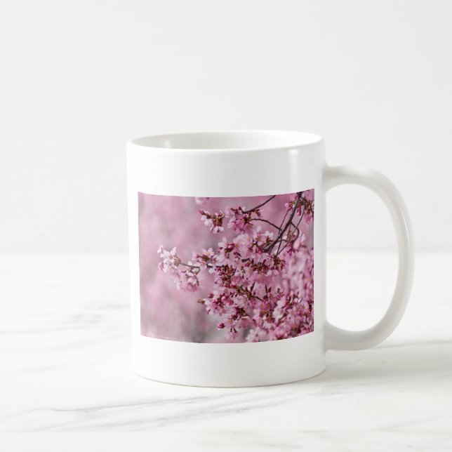 Caneca De Café Sakura Cherry Blossoms Pastel Pink Camadas (Direita)