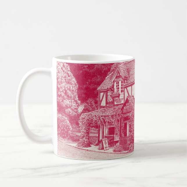 Caneca De Café 'Sala de chá de Marple' (framboesa) - Mug (Esquerda)