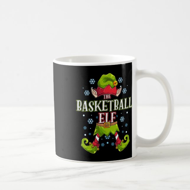 Caneca De Café Sala de Natal do Grupo Familiar Elf Match de Basqu (Direita)