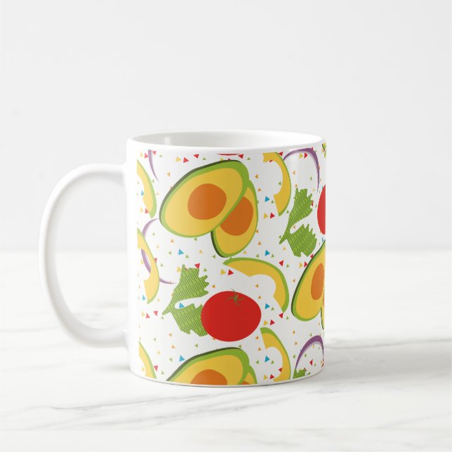 Caneca De Café Salada de Tomate Abacate Estilo Verde (Esquerda)