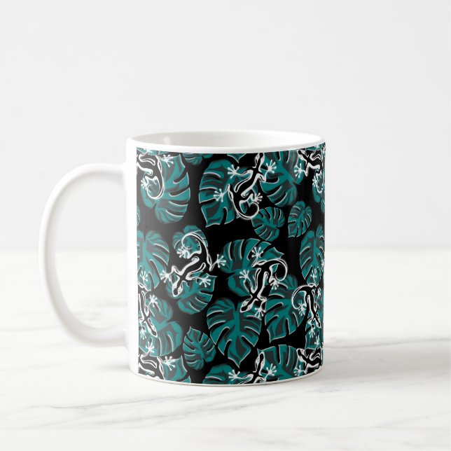Caneca De Café Salamander e Green Leaf Pattern (Esquerda)