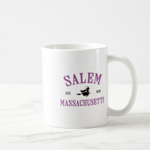 Caneca De Café Salem Machusets Bruxa Voando Broomstick Halloween