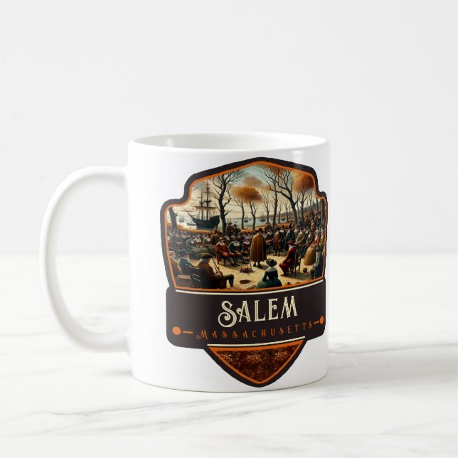 Caneca De Café Salem, Massachusetts  | Antigo (Esquerda)