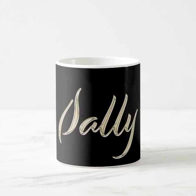 Caneca De Café Sally white gold Handwriting Tasse Kaffeetasse (Centro)