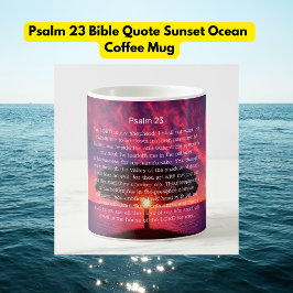 Caneca De Café Salm 23 Bíblia Cotação Sunset Ocean