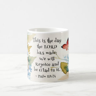 Caneca De Café Salmo 118:24 Este é o dia em que o Senhor fez Bíbl