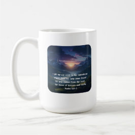 Caneca De Café Salmo 121:1-2 nascer do sol na montanha Fé Cristã