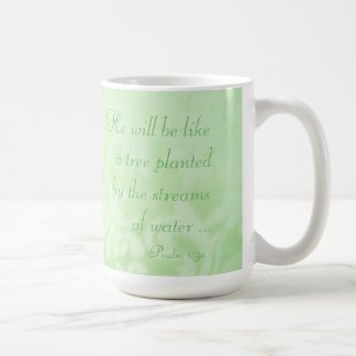 Caneca De Café Salmo 1:3 Árvore Plantada por Streams Green Paisle