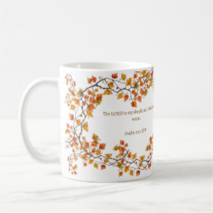 Caneca De Café Salmo 23 1 KJV O Senhor é Meu Pastor Coroa de Outo