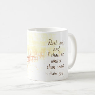 Caneca De Café Salmo 51:7 Lave-me e serei mais branca que a neve