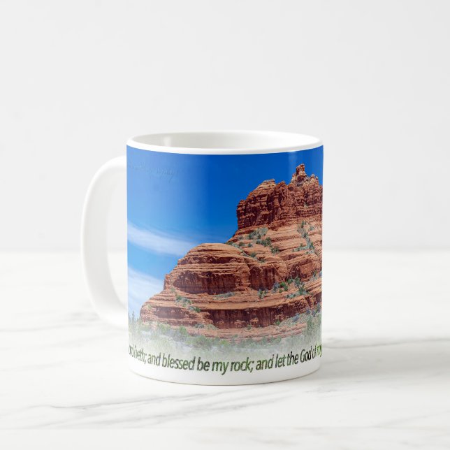 Caneca De Café Salmo Bell Rock 18:46 KJV (Frente Esquerda)