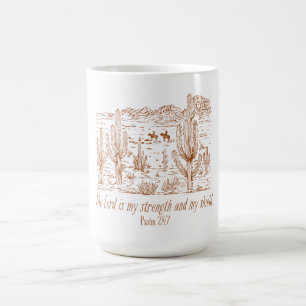 Caneca De Café Salmo Ocidental 28:7O Senhor É Minha Força
