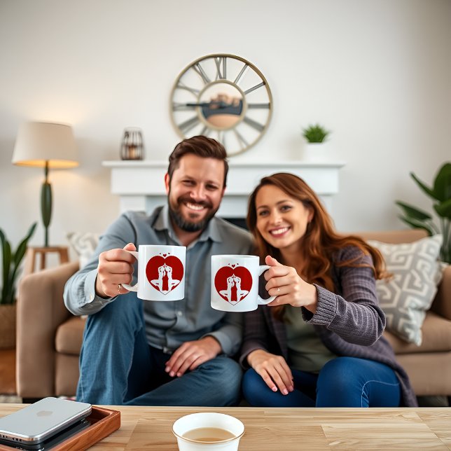 Caneca De Café Salmões em Harmonia Casais Personalizados Mug (Criador carregado)