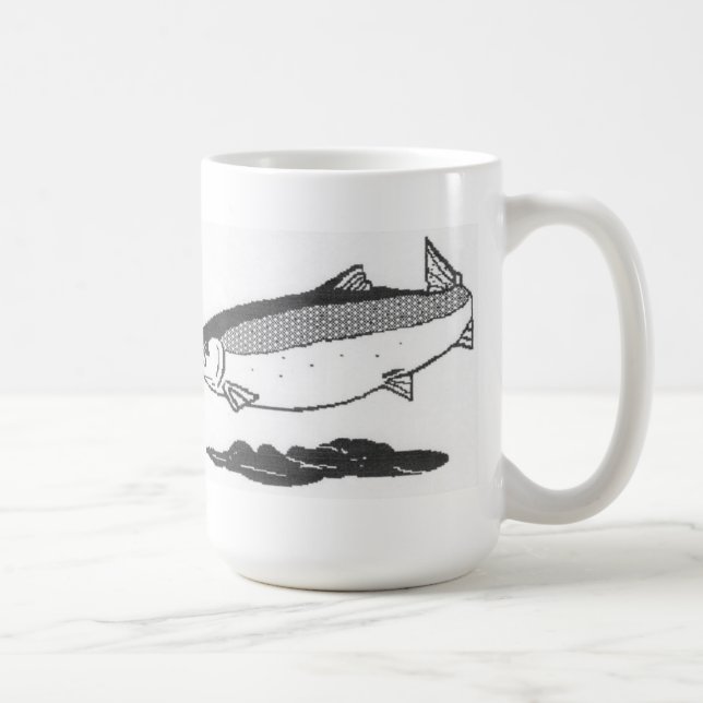 Caneca de café salmon do rio (Direita)