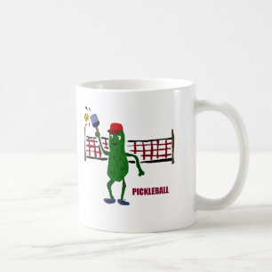 Caneca De Café Salmoura engraçada que joga Pickleball com arte
