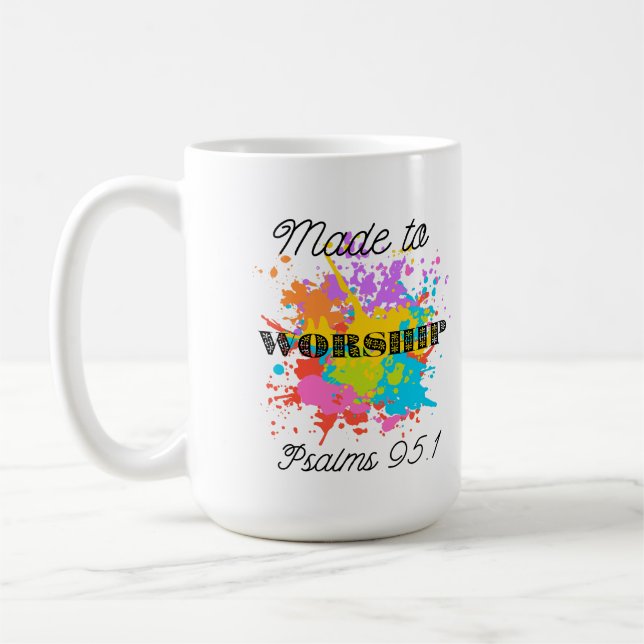 Caneca De Café Salms 91:1 Bíblia Verso T-Shirt - Feita ao Culto (Esquerda)