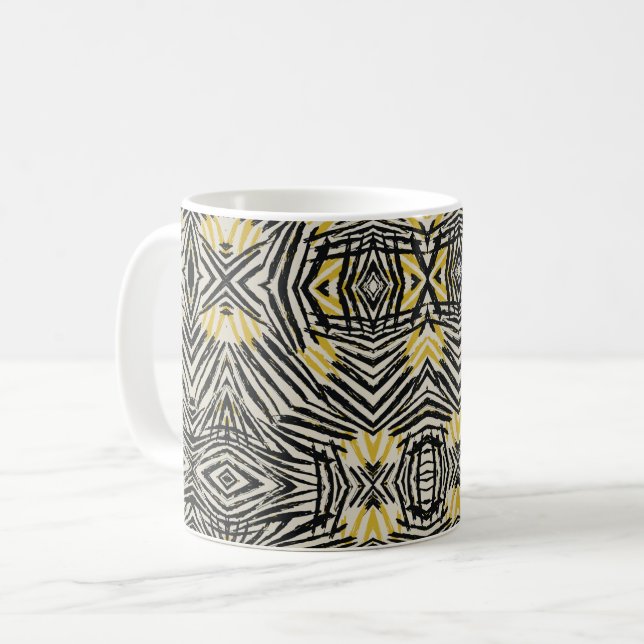 Caneca De Café Salpicos Coloridos e Linhas Dinâmicas (Frente Esquerda)