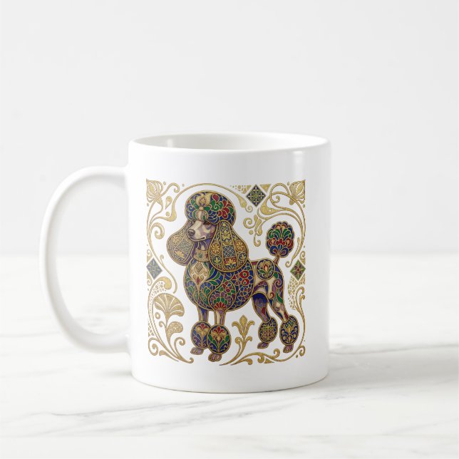 Caneca De Café Salpicos Dourados: Poodle da Secessão Vienense (Esquerda)