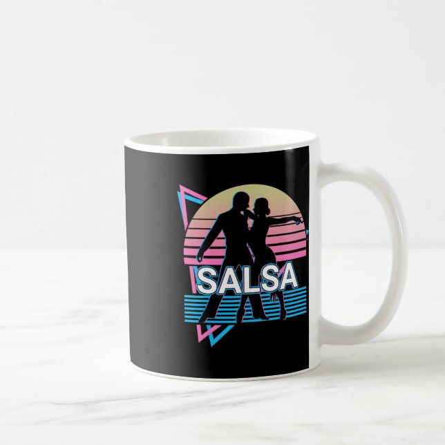 Caneca De Café Salsa Dancing Salsa Dancer Retro (Direita)