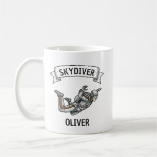 Caneca De Café Saltador Livre Vintage em Queda Livre